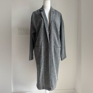 TOPSHOP Gray Herringbone Unlined Long Coat Women’s Size 6